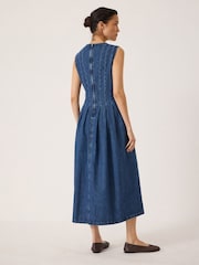 Hush Blue Priya Denim Pleat Release Dress - Image 3 of 6