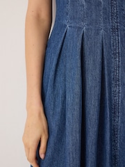 Hush Blue Priya Denim Pleat Release Dress - Image 4 of 6