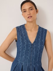 Hush Blue Priya Denim Pleat Release Dress - Image 5 of 6