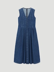 Hush Blue Priya Denim Pleat Release Dress - Image 6 of 6