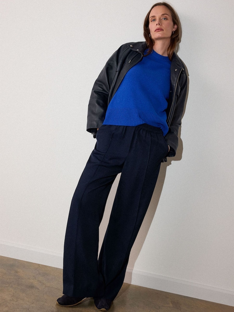 Whistles Blue Wool Knitted T-Shirt - Image 1 of 4