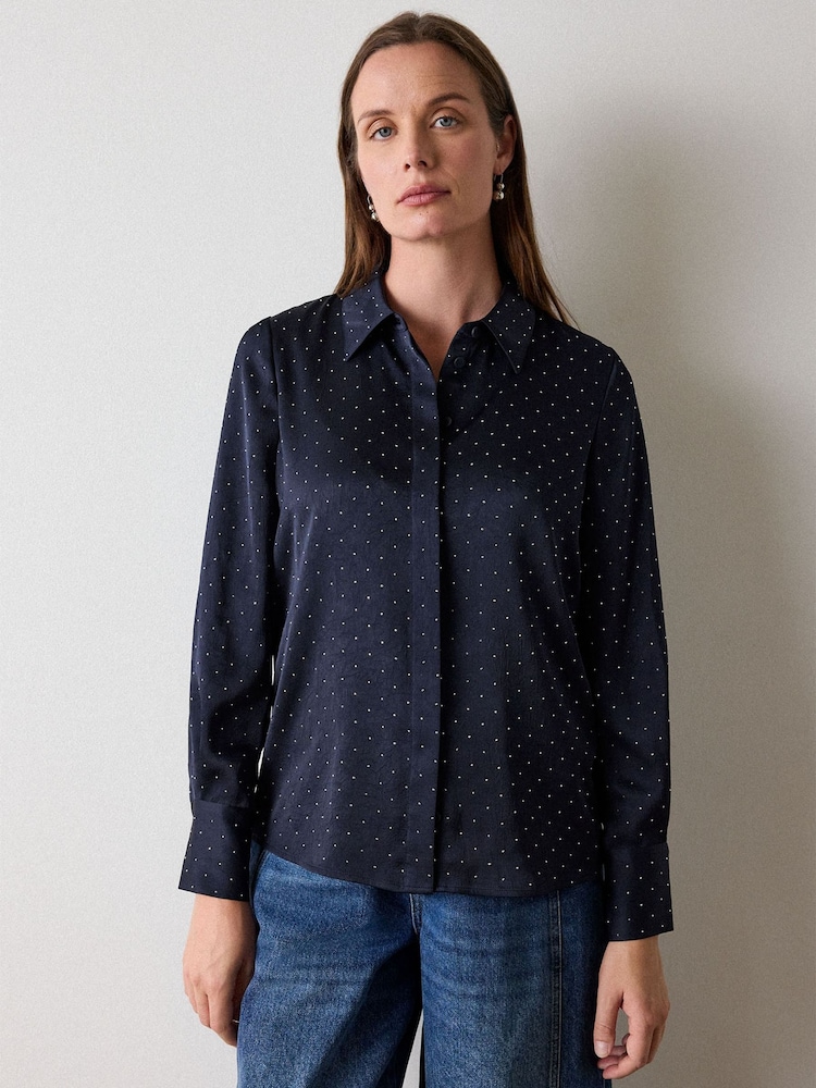 Whistles Hot Fix Hammered Satin Shirt - Bilde 4 av 4