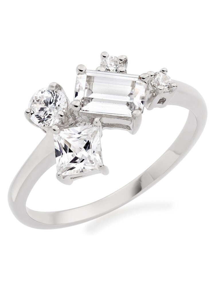 Beaverbrooks Sterling Silver Cubic Zirconia Multi Stone Ring - Image 1 of 5