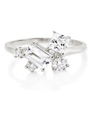Beaverbrooks Sterling Silver Cubic Zirconia Multi Stone Ring - Image 2 of 5
