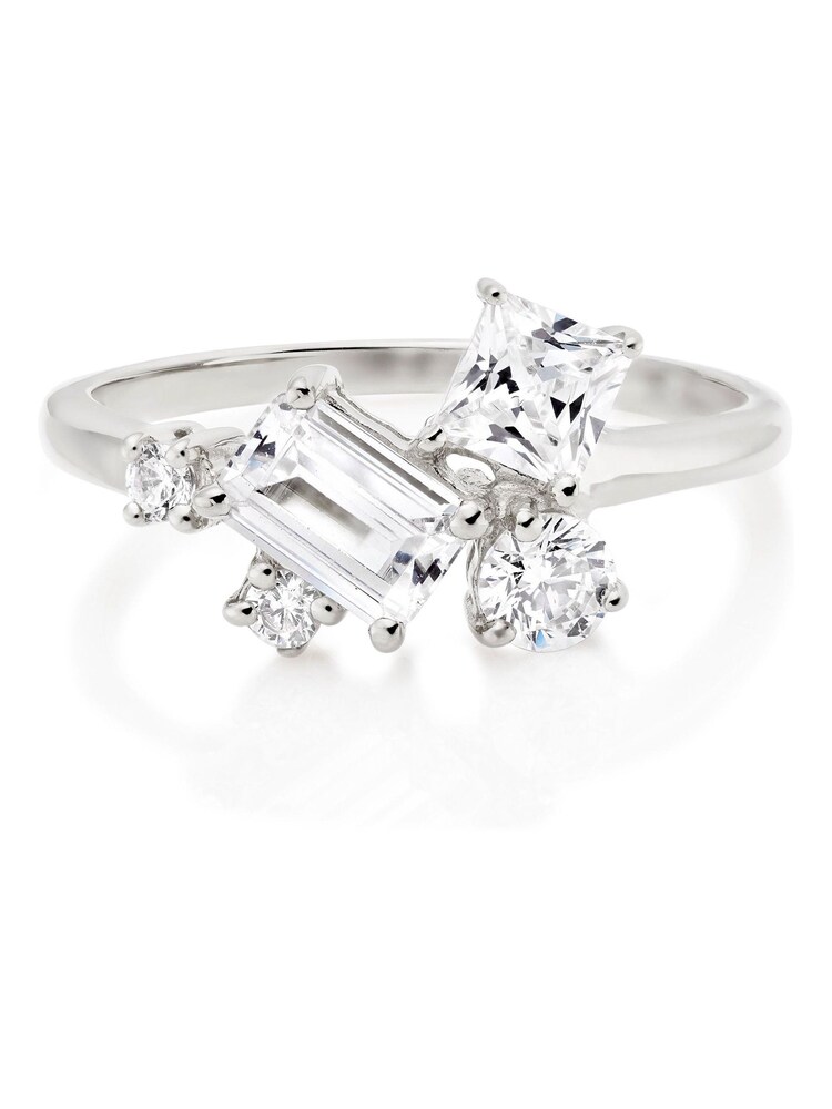 Beaverbrooks Sterling Silver Cubic Zirconia Multi Stone Ring - Image 2 of 5