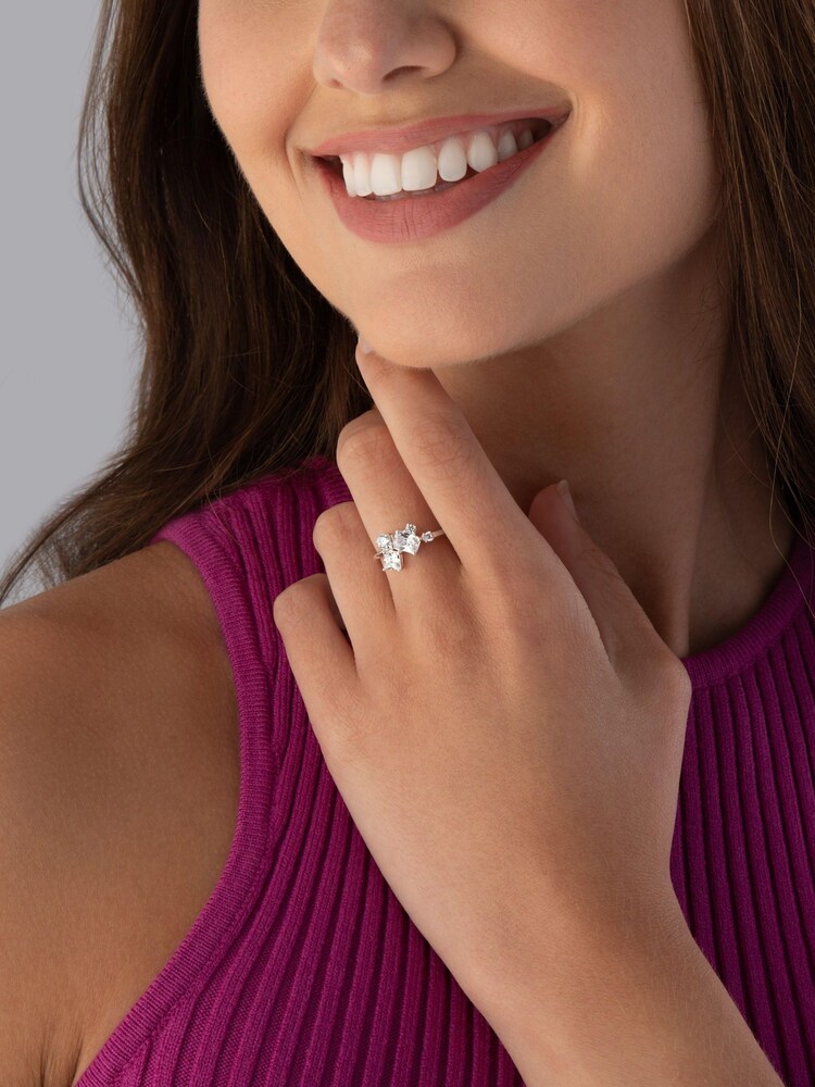 Beaverbrooks Sterling Silver Cubic Zirconia Multi Stone Ring - Image 5 of 5