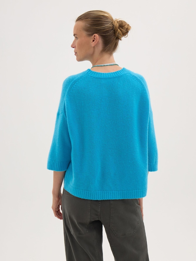 Hush Blue Cherrie Chunky Cashmere T-Shirt - Image 2 of 3 Hush Blue Cherrie Chunky Cashmere T-Shirt - Image 2 of 3