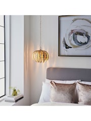 Gallery Home Gold Daphnie Gold Leaf 1 Bulb Pendant Ceiling Light - Image 1 of 7