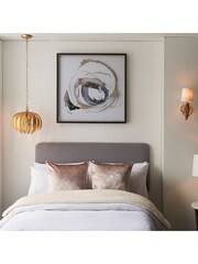 Gallery Home Gold Daphnie Gold Leaf 1 Bulb Pendant Ceiling Light - Image 4 of 7
