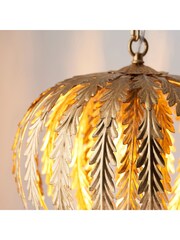 Gallery Home Gold Daphnie Gold Leaf 1 Bulb Pendant Ceiling Light - Image 5 of 7