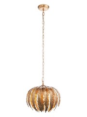 Gallery Home Gold Daphnie Gold Leaf 1 Bulb Pendant Ceiling Light - Image 7 of 7