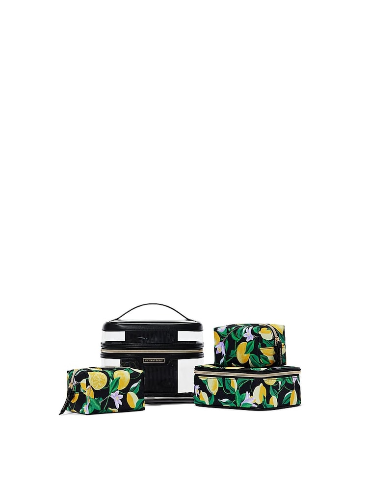 Victoria's Secret Lemon Black 4 in 1 Makeup Bag - Image 1 of 3