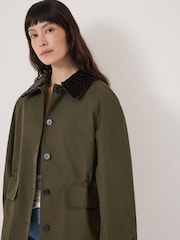 Hush Green Leopard Collar Barn Jacket - Image 5 of 7