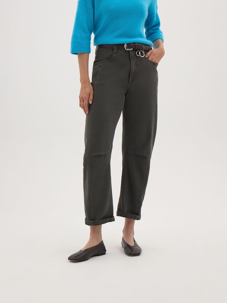 Hush Cordi Warm Twill Barrel Leg Trousers - 5的图像1｝