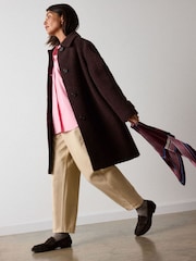 Whistles Brown Petite Boucle Wool Car Coat - Image 3 of 5