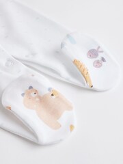White Animals Baby Delicate Appliqué 100% Cotton Sleepsuits 3 Pack (0-2yrs) - Image 11 of 11