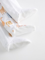 White Animals Baby Delicate Appliqué 100% Cotton Sleepsuits 3 Pack (0-2yrs) - Image 5 of 11