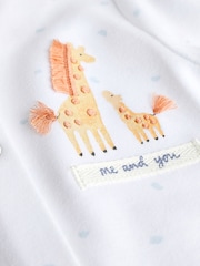 White Animals Baby Delicate Appliqué 100% Cotton Sleepsuits 3 Pack (0-2yrs) - Image 7 of 11