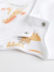 White Animals Baby Delicate Appliqué 100% Cotton Sleepsuits 3 Pack (0-2yrs) - Image 8 of 11