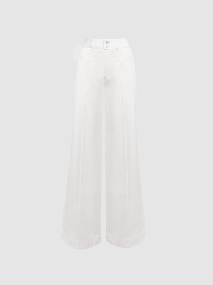 Reiss Boss White Harper Paige High Rise Wide Leg Jeans - Image 2 of 5