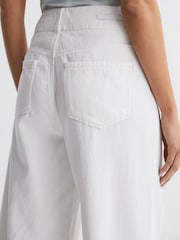 Reiss Boss White Harper Paige High Rise Wide Leg Jeans - Image 4 of 5