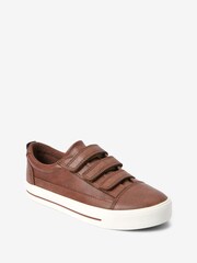 Tan Brown Standard Fit (F) Strap Touch Fastening Shoes - Image 3 of 9