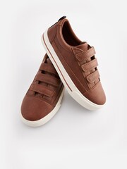 Tan Brown Standard Fit (F) Strap Touch Fastening Shoes - Image 4 of 9