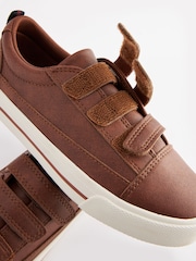 Tan Brown Standard Fit (F) Strap Touch Fastening Shoes - Image 5 of 9