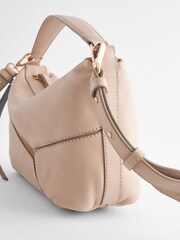 Mid Mink Brown Leather Zip Cross-Body Bag - Image 3 of 5