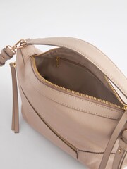 Mid Mink Brown Leather Zip Cross-Body Bag - Image 5 of 5