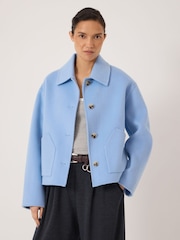 Hush Blue Pure Wool Double Faced Jacket - Image 1 of 6