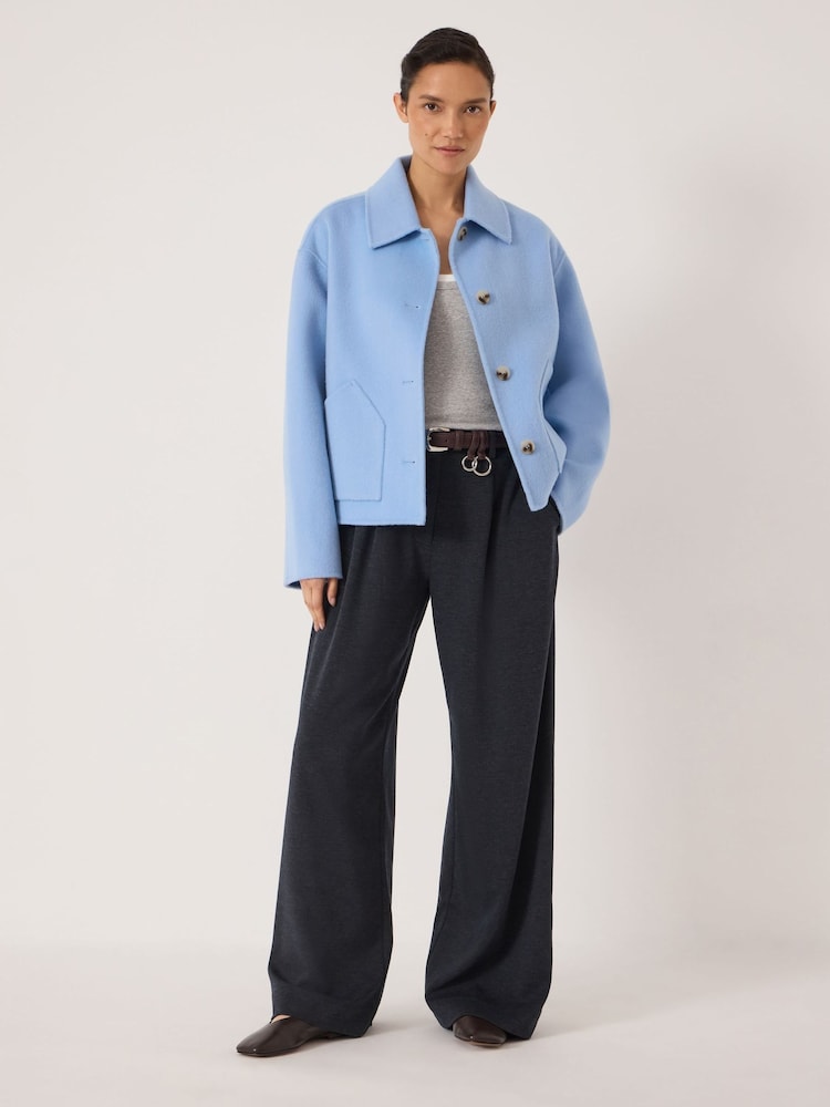 Hush Blue Pure Wool Double Faced Jacket - Image 2 of 6 Hush Blue Pure Wool Double Faced Jacket - Image 2 of 6