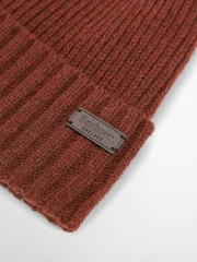 Barbour® Brown Carlton Beanie Hat - Image 2 of 2