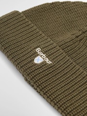 Barbour International Green Cascade Knitted Beanie Hat - Image 3 of 3