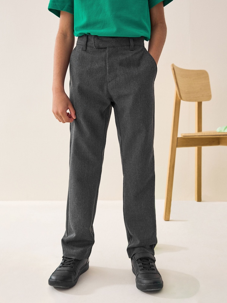 Grey Regular Waist School Formal Slim Trousers (3-17yrs) - Image 3 of 9
