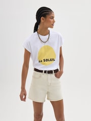 Hush White Le Soleil Cotton Tank Top - Image 1 of 6