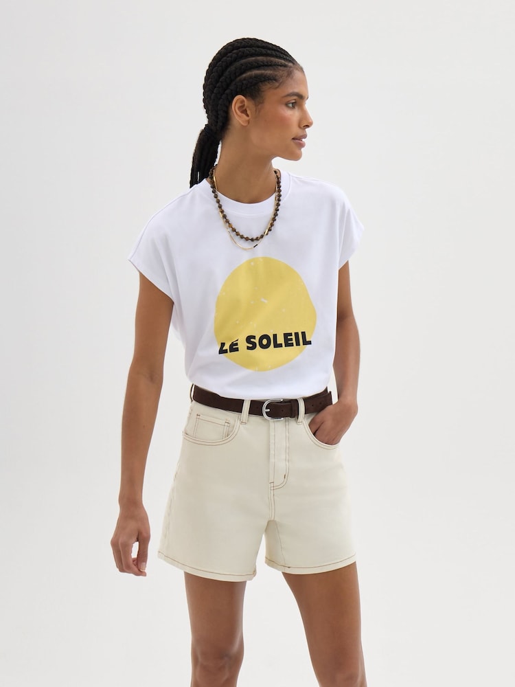 Hush White Le Soleil Cotton Tank Top - Image 1 of 6