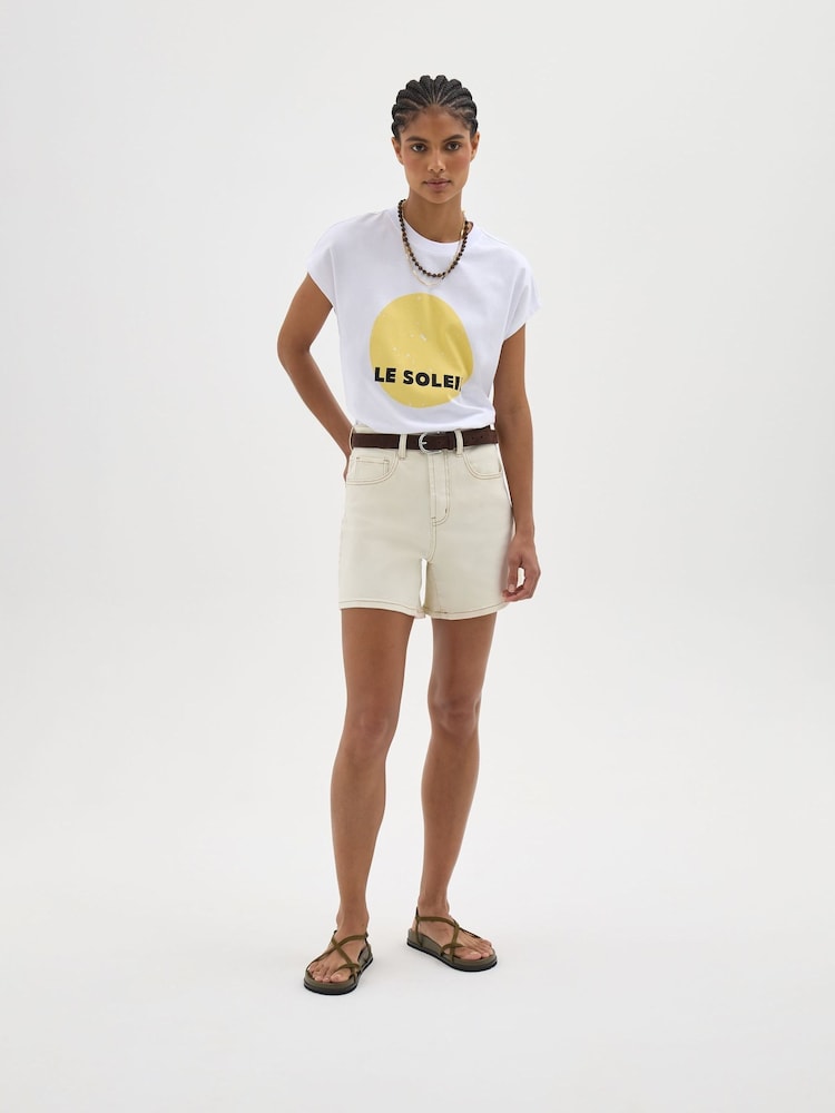 Hush White Le Soleil Cotton Tank Top - Image 2 of 6