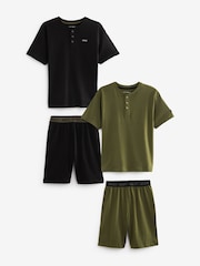 Black/Green Short Pyjamas 2 Pack (3-16yrs) - Image 5 of 7