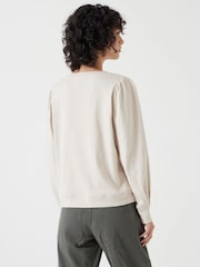 Hush Cream Emily Puff Sleeve Jersey Top - Image 3 of 5