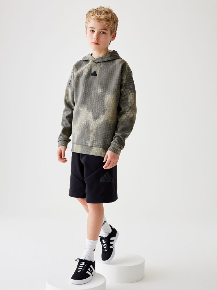 adidas Charcoal Grey Kids Sportswear Future Icons All-Over Print Hoodie - Image 1 of 7