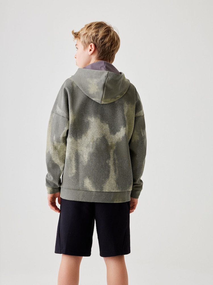 adidas Charcoal Grey Kids Sportswear Future Icons All-Over Print Hoodie - Image 2 of 7