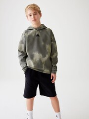 adidas Charcoal Grey Kids Sportswear Future Icons All-Over Print Hoodie - Image 3 of 7