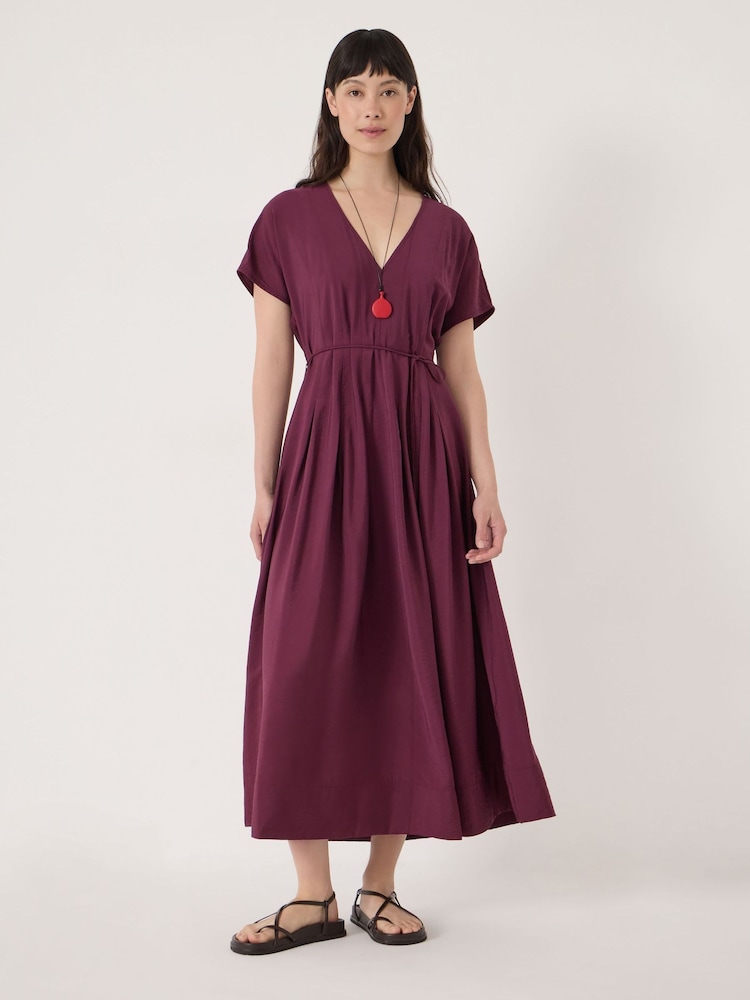 Hush Red Bronte Pleated Air Flow Midi Dress - Image 1 of 5