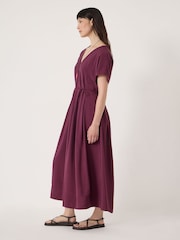 Hush Red Bronte Pleated Air Flow Midi Dress - Image 2 of 5