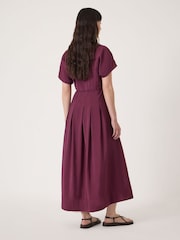 Hush Red Bronte Pleated Air Flow Midi Dress - Image 3 of 5