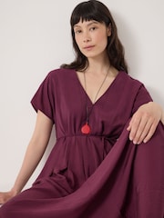 Hush Red Bronte Pleated Air Flow Midi Dress - Image 4 of 5
