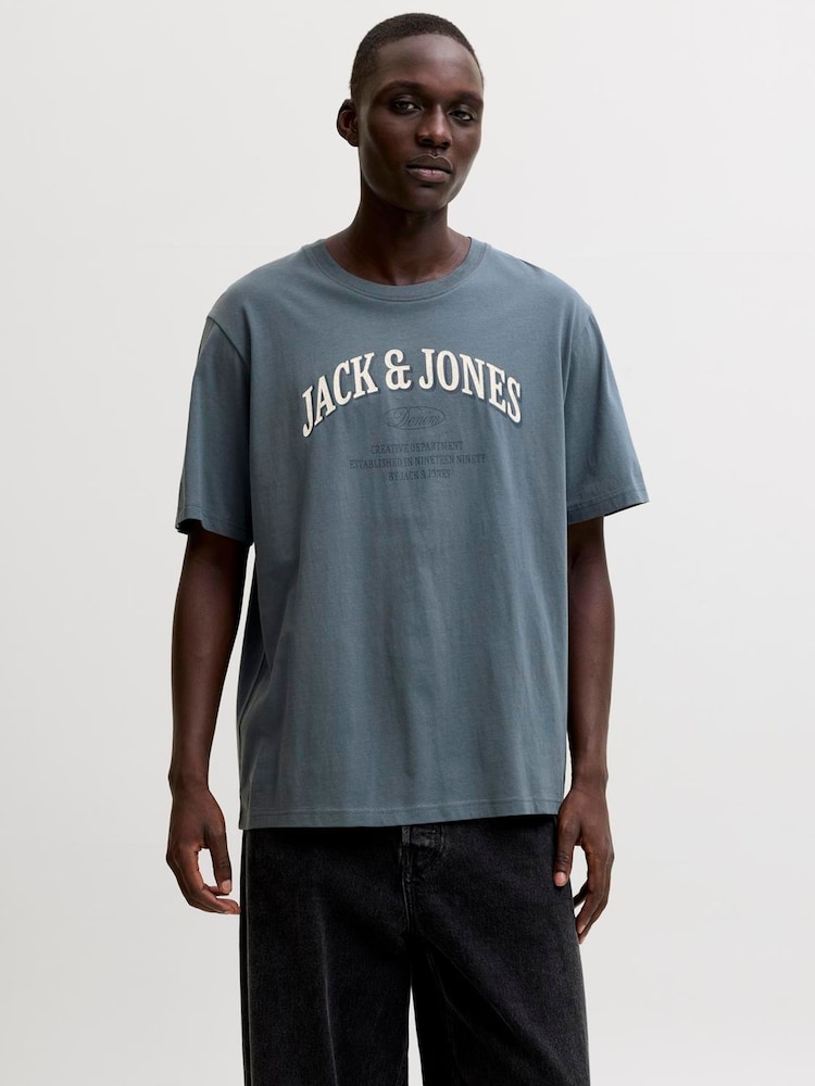 JACK & JONES Blue Logo Regular Fit T-Shirt - Image 1 of 6