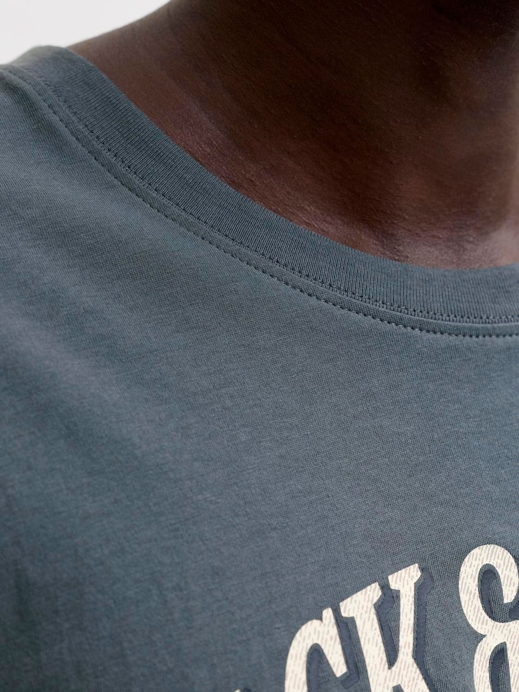 JACK & JONES Blue Logo Regular Fit T-Shirt - Image 2 of 6