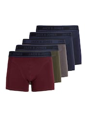 JACK & JONES Grey Boxer Shorts 5 Pack - Image 1 of 7